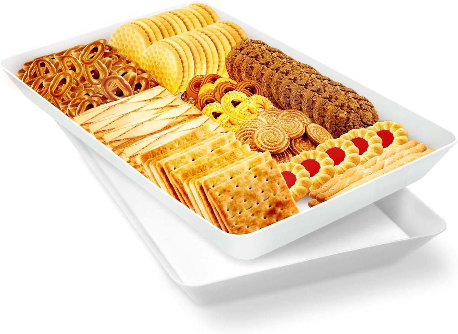 Serving Trays, Serving Platters, Plastic Trays - 4 Pcs Serving Trays, Serving Platters, Plastic Trays - 4 Pcs